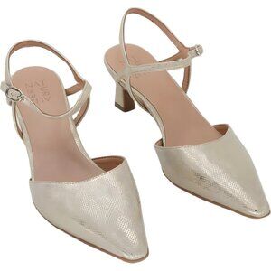 Naturalizer Metallic Champagne Slingback Heels